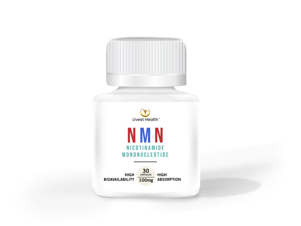 Image showing a bottle of nicotinamide mononucleotide supplements