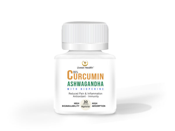 Curcumin & Ashwagandha With Bioperine | 30 caps | Antioxidant | Immunity | Anti-inflammatory