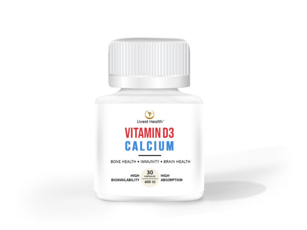 Vitamin D3 (400 IU) & Calcium (450 mg) | Healthy Bones, Joints, & Muscles | 30 Tablets